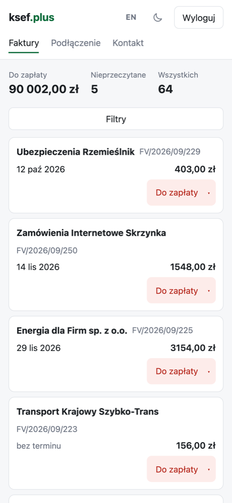 ksef.plus na telefonie